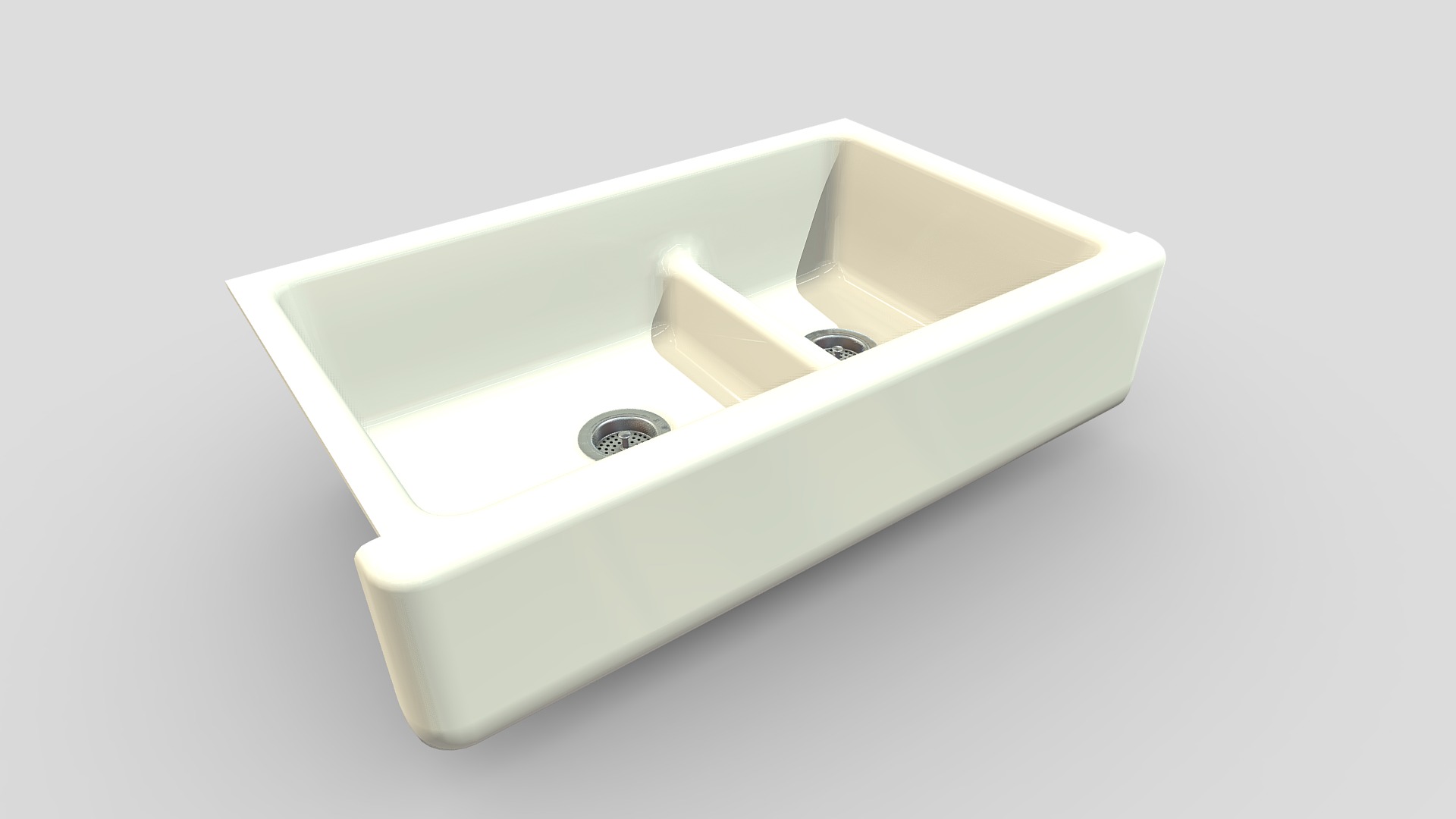3D model Sink Undermount - This is a 3D model of the Sink Undermount. The 3D model is about a white rectangular object.