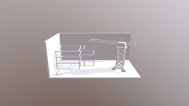 Office Building Construction Diorama 3D Model