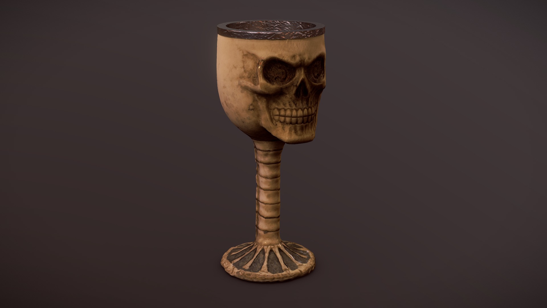 3D model Skull Cup - This is a 3D model of the Skull Cup. The 3D model is about a skull and a sword.
