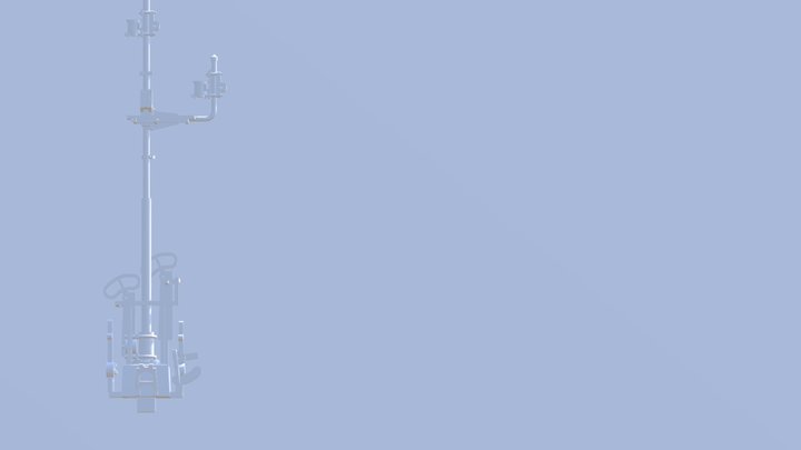 23 ft Lower Quad Steel Post Left Bracket Signal 3D Model