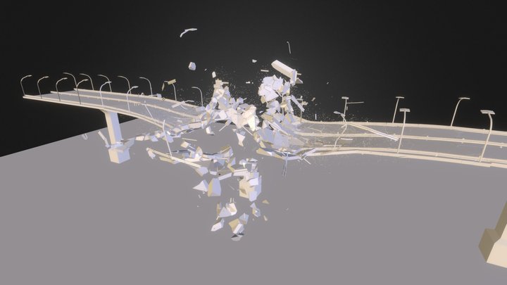 Bridge explosion 3D Model