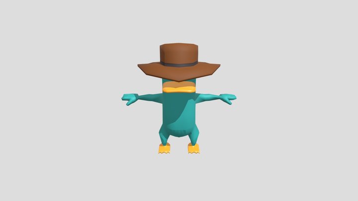 Perry the Platypus (rigged, low poly) 3D Model