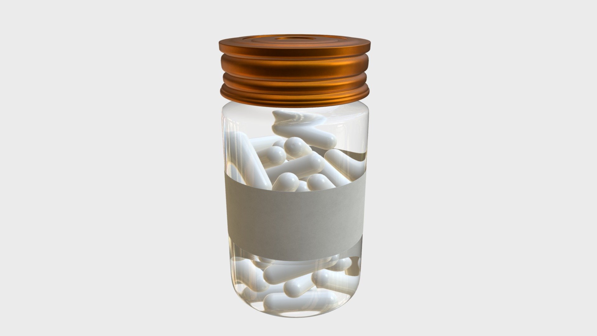 Pharma capsule pills and bottle