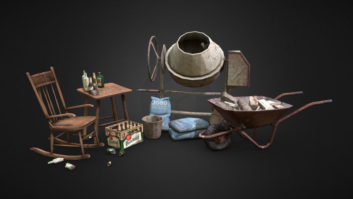 Forest Loner - Texture 2 more detailed props 3D Model