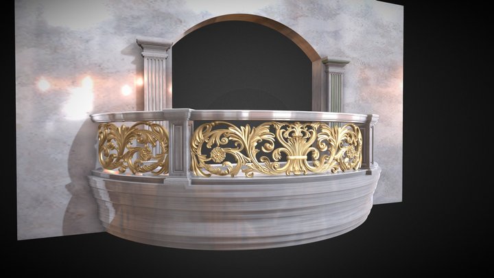 Balcony railings 2 3D Model