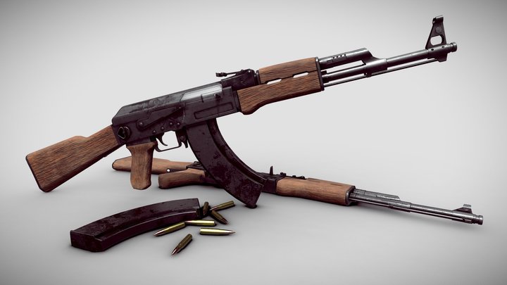 AK-47 Automatic Rifle - Downloadable 3D Model