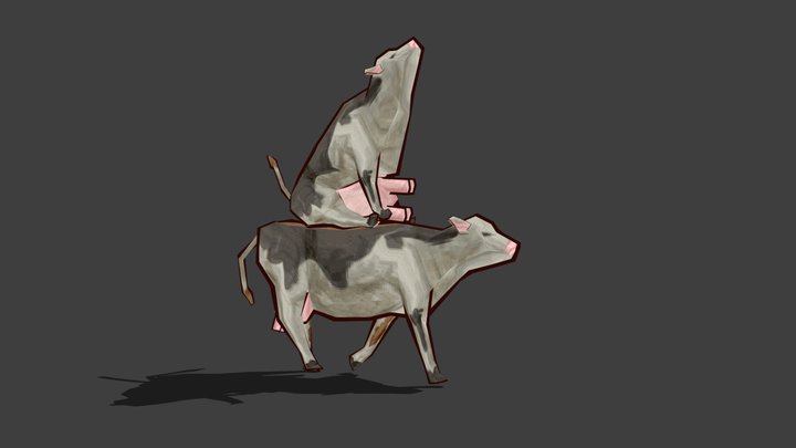 Stop Motion Low Poly Cow Turret – Free 3D Model STL