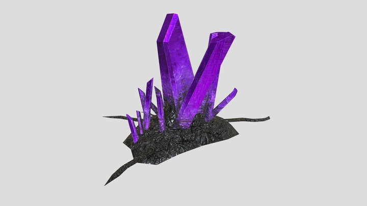 Purple Alien Crystal Growth 3D Model