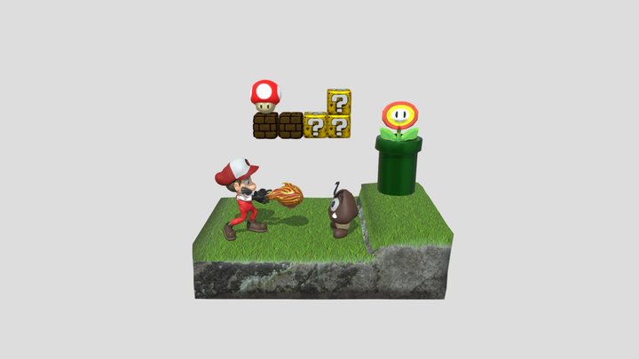 Escenario Mario 3D Model