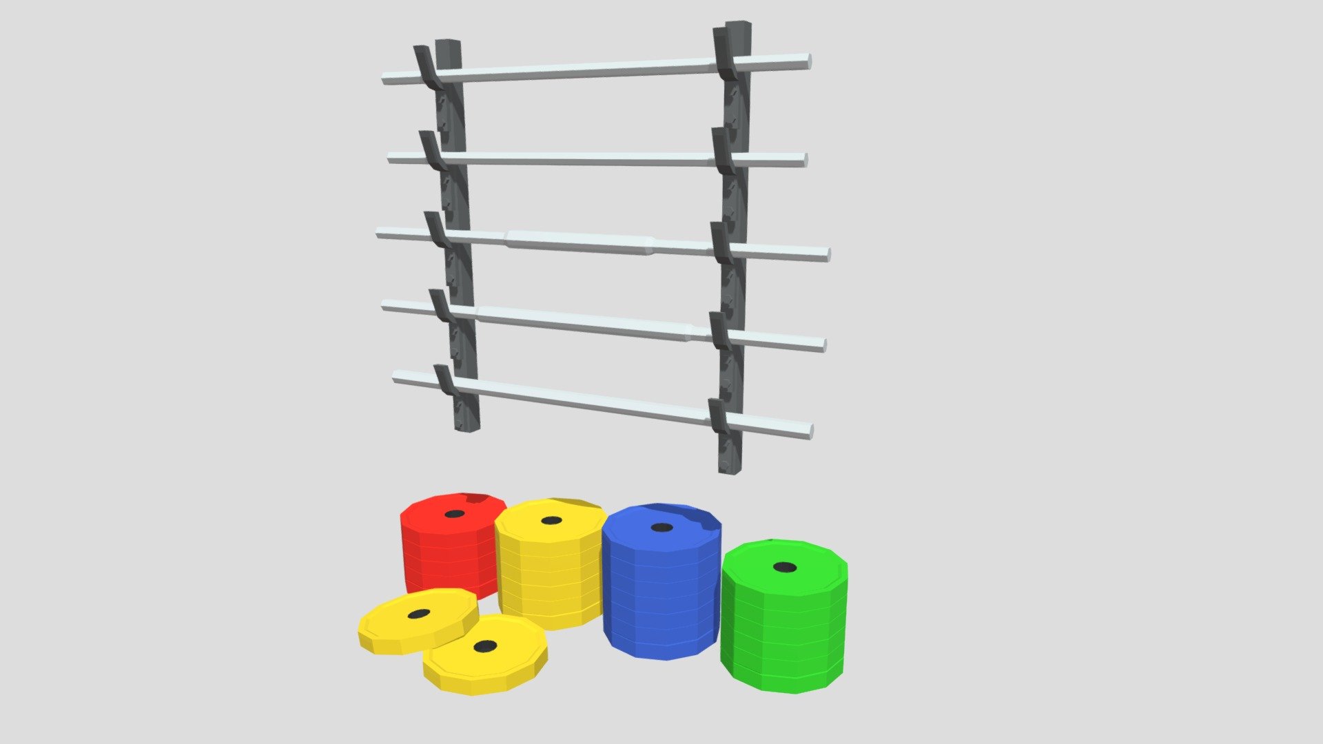 FREE LowPoly Crossfit - Bars Weights