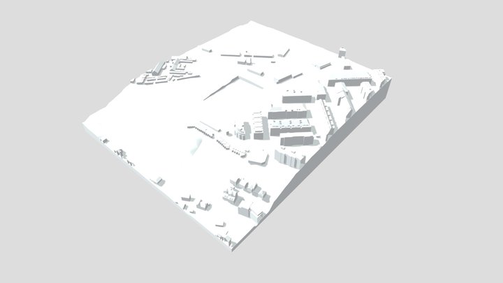 SPŠ stavební Josefa Gočára 1:2500 (terén okolí) 3D Model