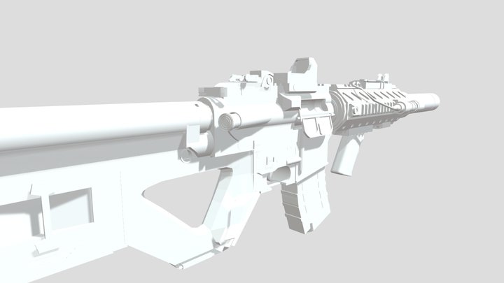 Modified M4 (Low poly, No textures) 3D Model
