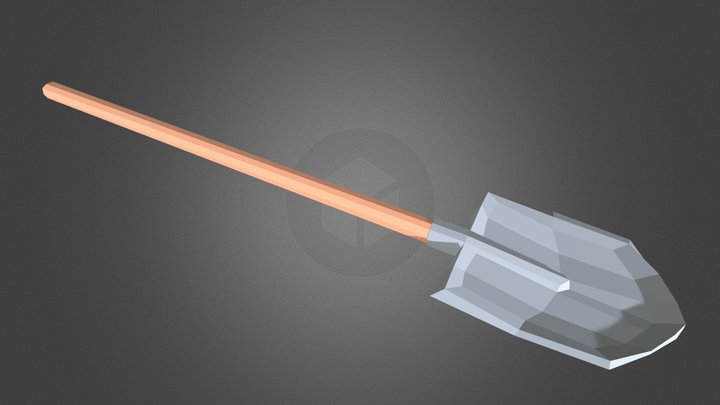 Low poly pirate shovel 3D Model