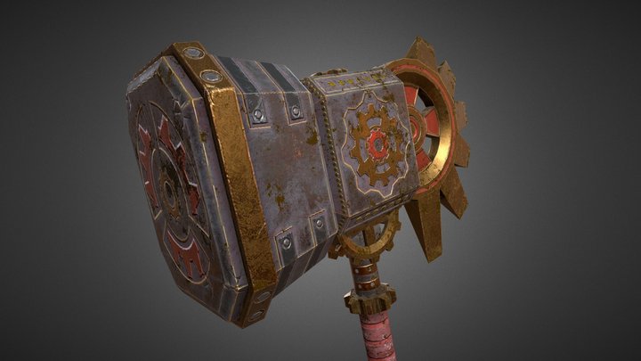 Steampunk Hammer Axe – Free 3D Model STL