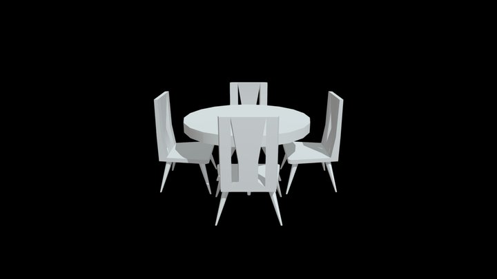 Table Set 3D Model