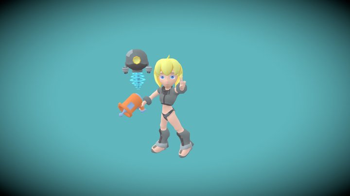 Agent-Girl with a Robot 3D Model