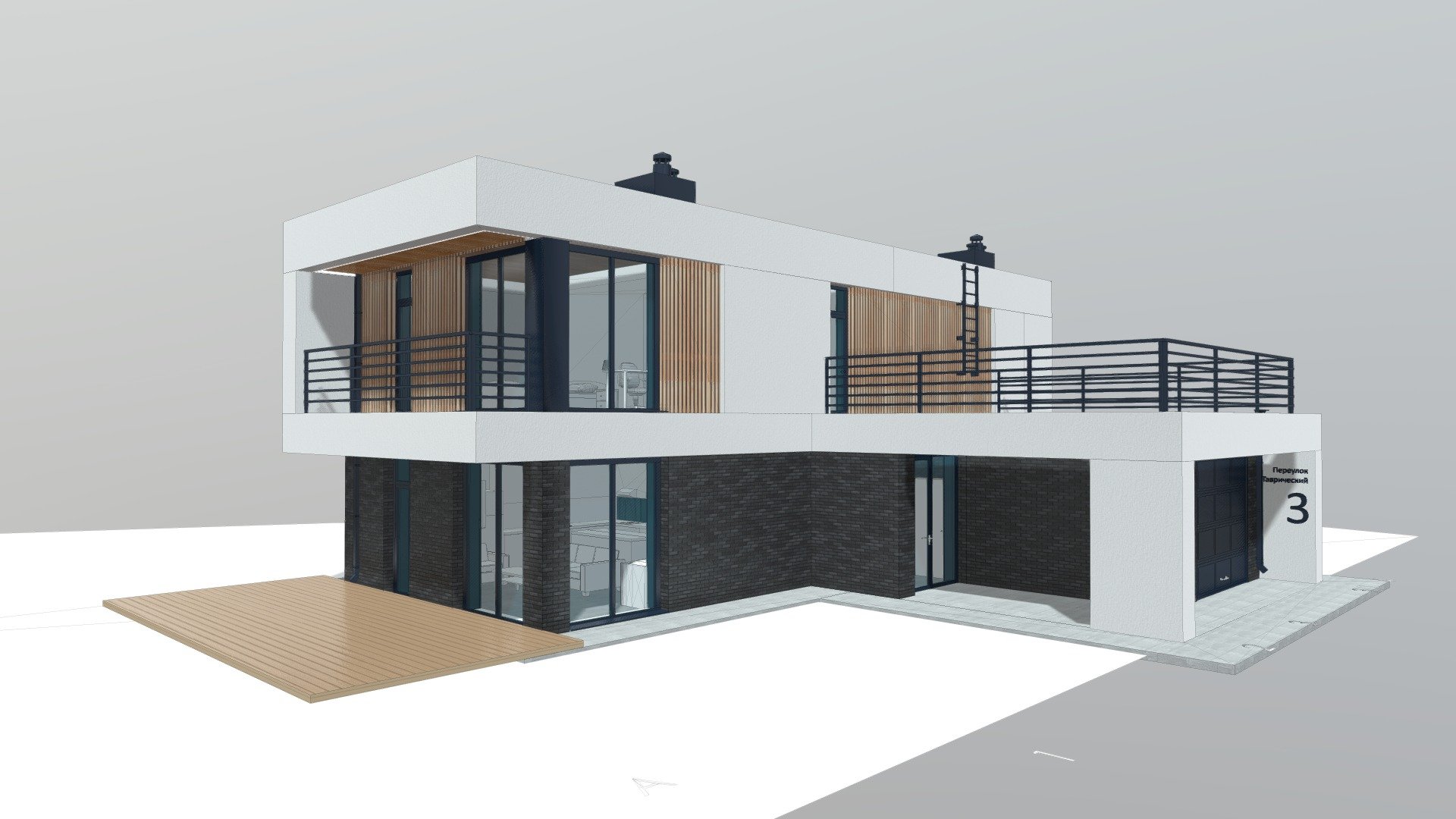 Modern house 150/185+50 - 3D model by _ilyarch [fbd309b] - Sketchfab