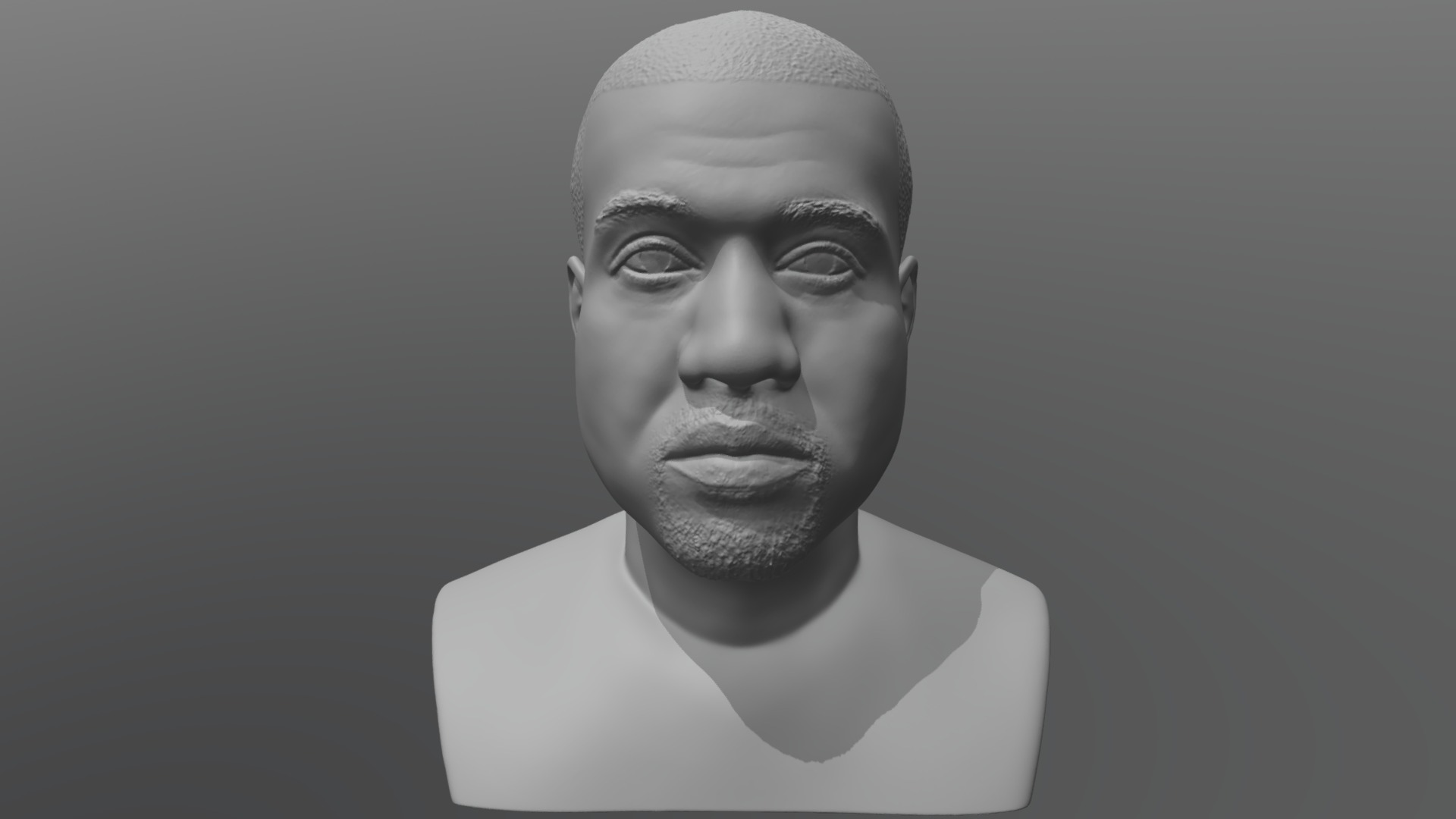 3D model Kanye West bust for 3D printing - This is a 3D model of the Kanye West bust for 3D printing. The 3D model is about a man with a white headdress.