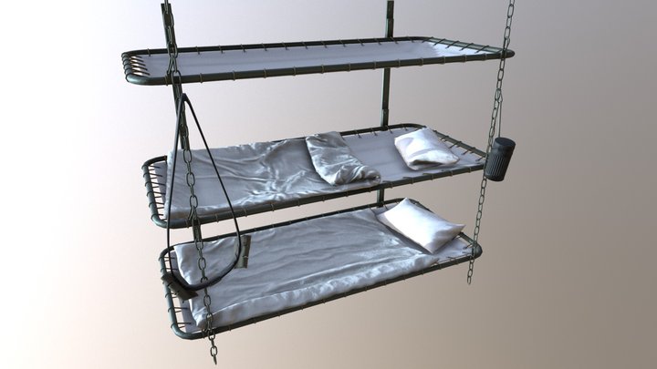 WW2 Bunker bed 3D Model