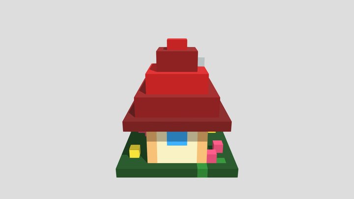 Mushroom House - Voxel 32x32 – Modèle 3D gratuit STL