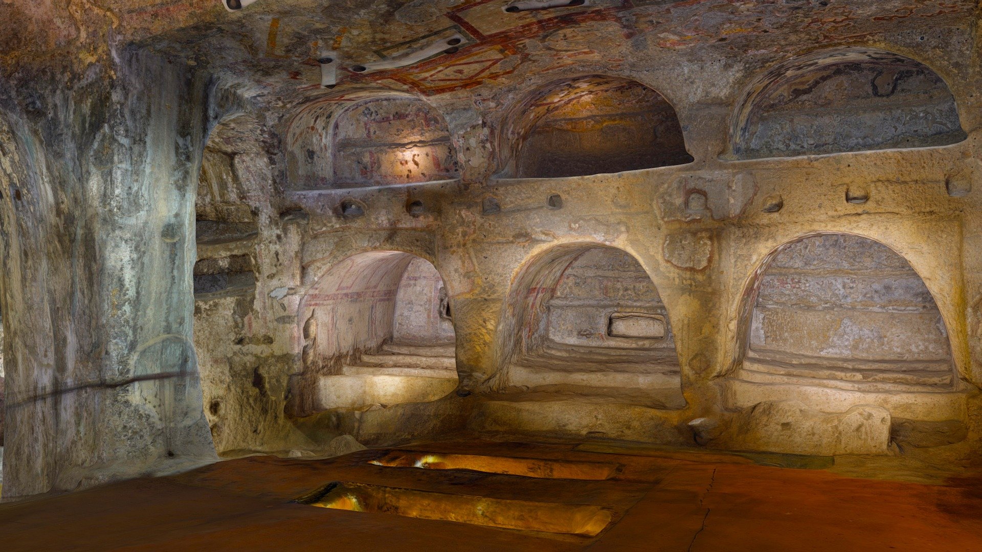 Early Paleo-Christian Frescoes, Catacombs-Napoli