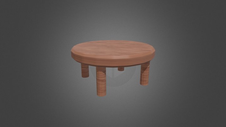 Low Poly Wooden Table 3D Model