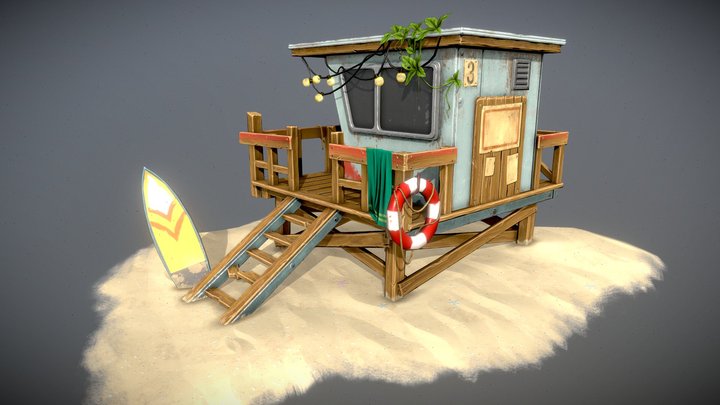 Beach House 3D Model