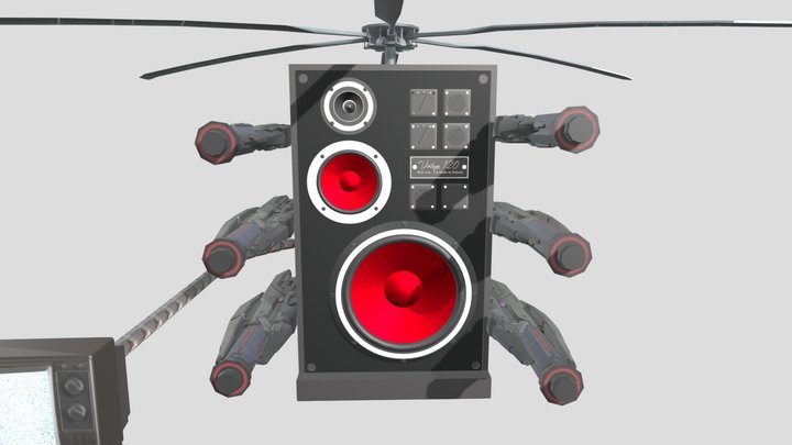 Dark Speaker Helicopter 3D Model