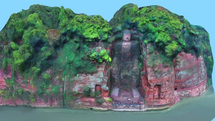 Leshan Giant Tallest Buddha Statue, China 3D Model