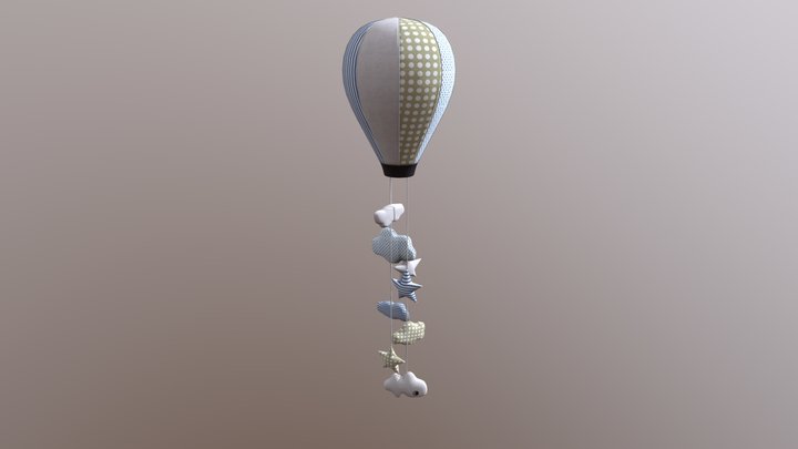 Hot Air Ballon Baby Mobile 3D Model