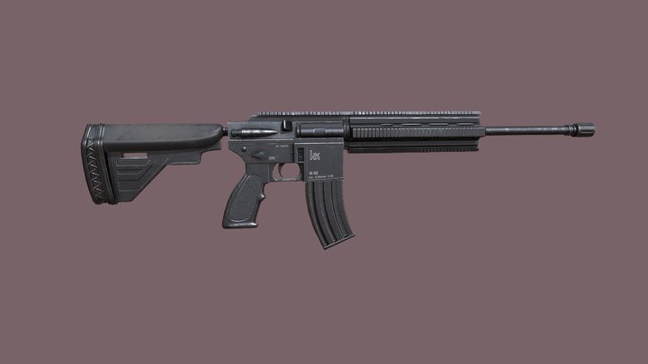 HK 416 Assault Rifle - Low Poly 3D Model