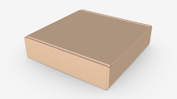 Corrugated cardboard box 02 3D Model