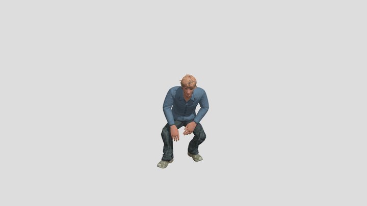 Sitting Laughing 3D Model
