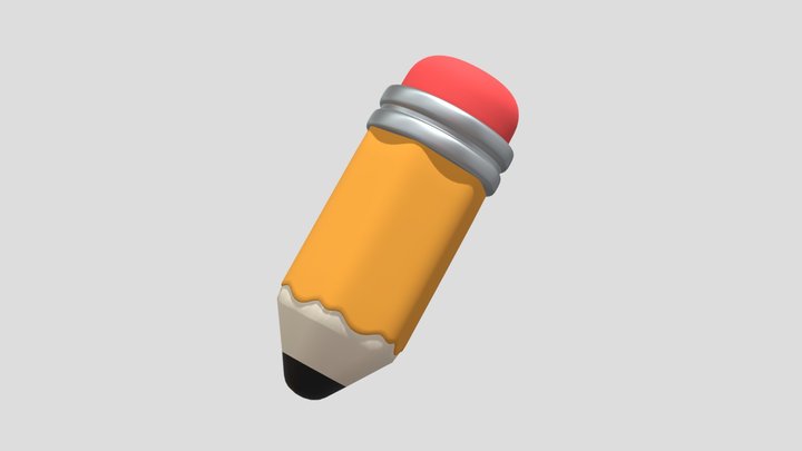 Cute Low Poly Pencils 3D Model