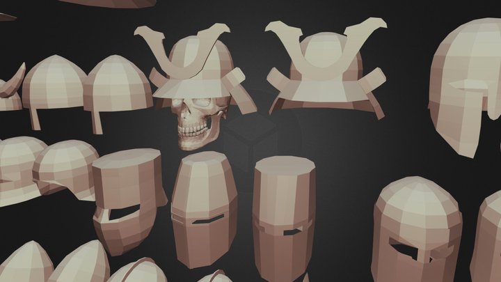 A simple basic package of helmet molds 3D Model
