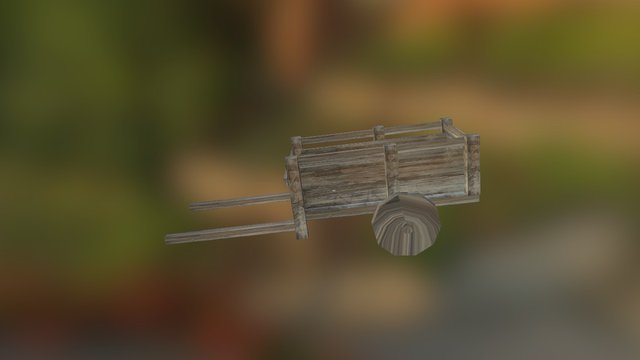 Wooden Cart 3D Model