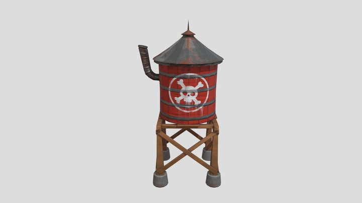 Stylized Lowpoly Tower Water – Modello 3D gratuito STL