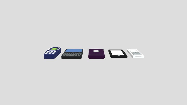 LowPoly Phones 3D Model