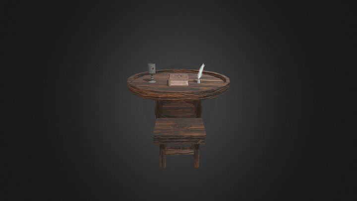 Knight's Desk 3D Model