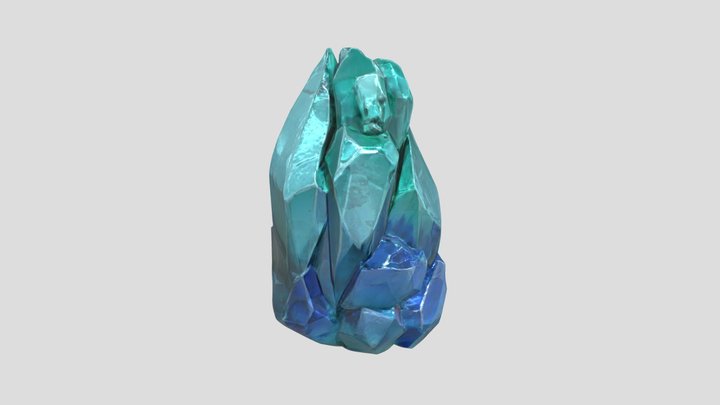 Azure Crystal Formation 3D Model