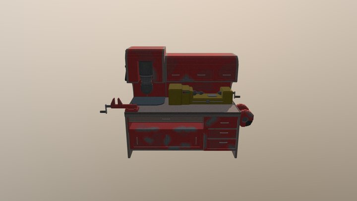 Workshop Bench 3D Model