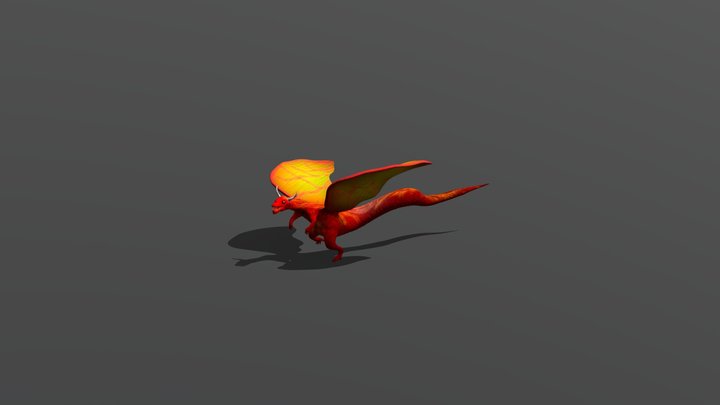 Evil Red Dragon 3D Model