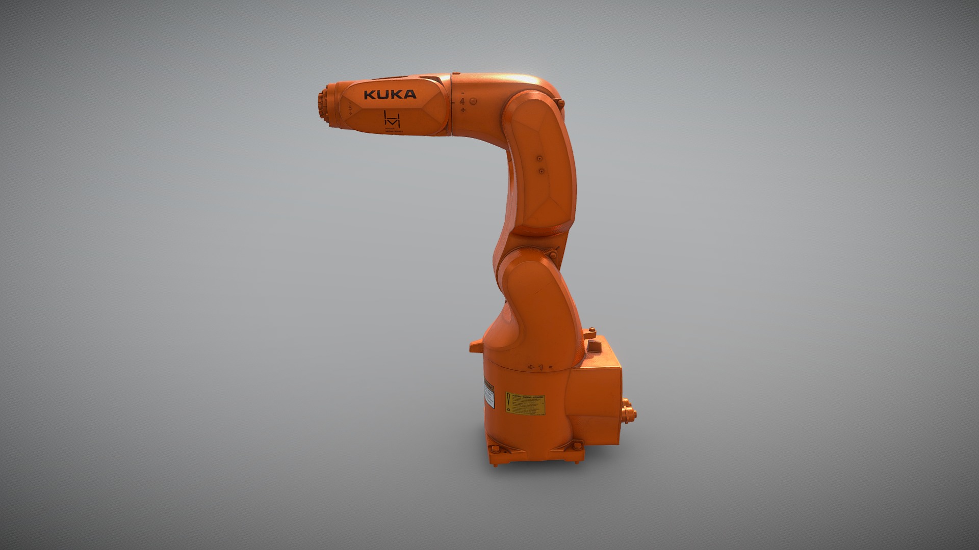 3D model kuka - This is a 3D model of the kuka. The 3D model is about an orange and white drill.