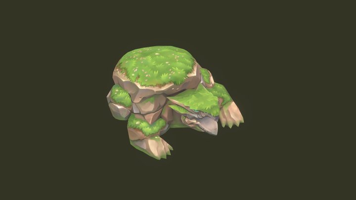 Turtle-Shaped Rock 3D Model