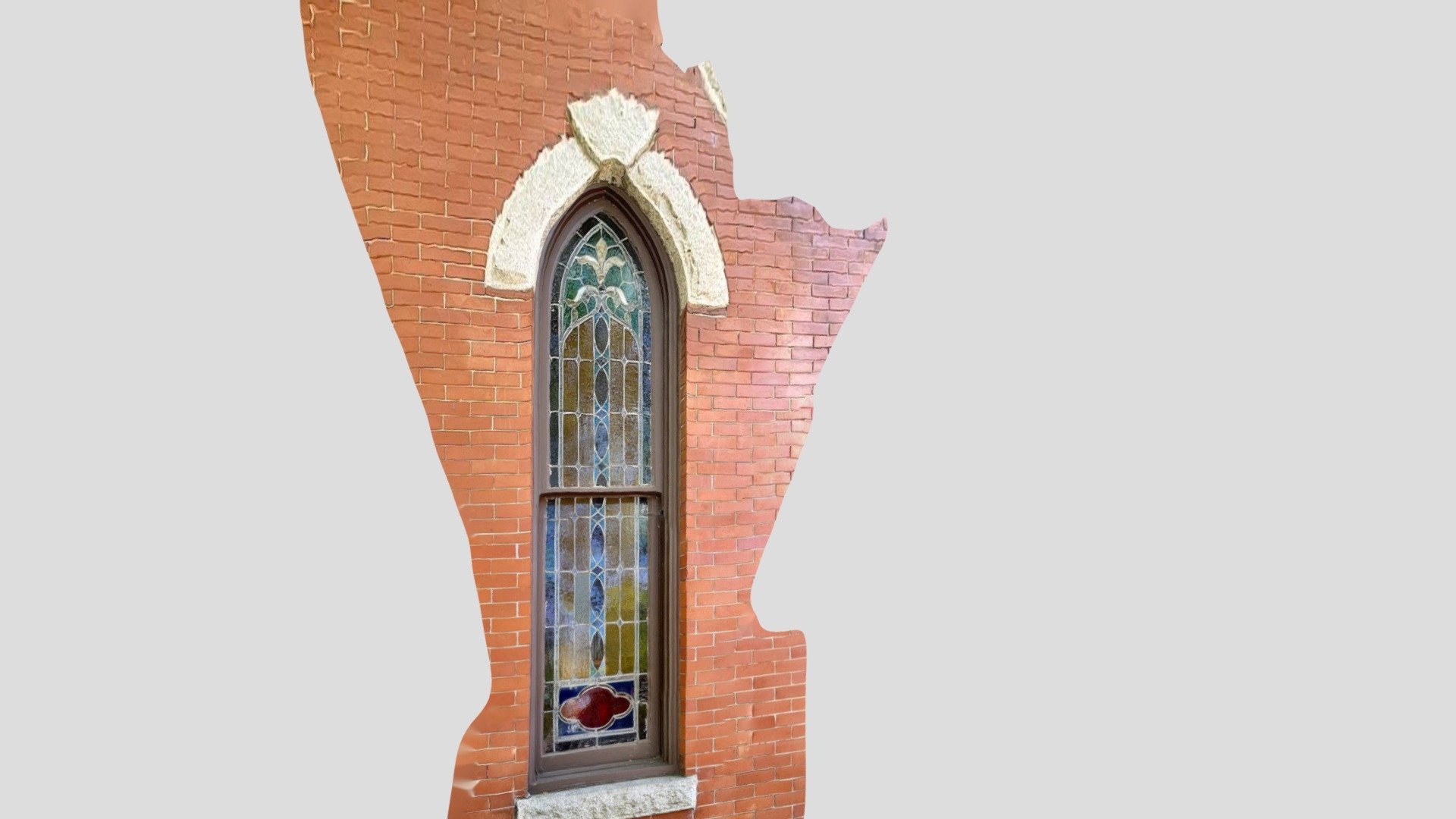 Tall Stain Glass Exterior-poly — Sketchfab embed 3D viewer