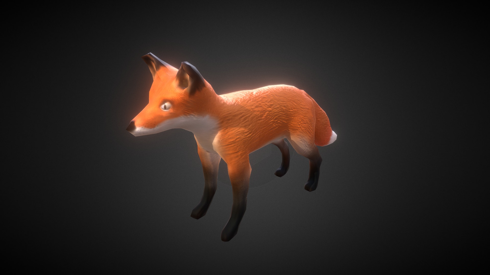3D model Fox - This is a 3D model of the Fox. The 3D model is about a fox jumping in the air.