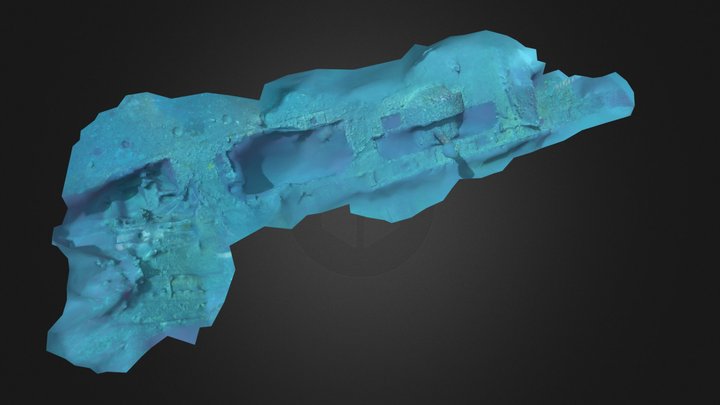 HMS Hermes, aft gun 3D Model