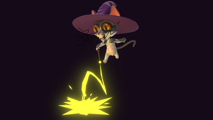 Kitty Cats Witchy Act 3D Model