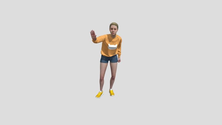 Girl Standing Arguing 3D Model