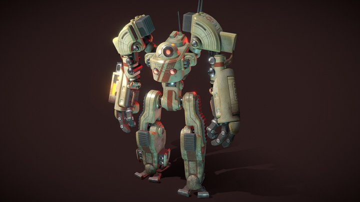The Peacekeeper - game ready robot 3D Model